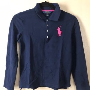 Girls Big Pony Stretch Mesh Polo